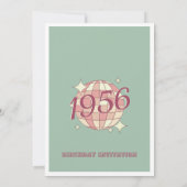 ヴィンテージ1956年 70歳誕生日 ティールブルー ご招待状 招待状 (裏面)