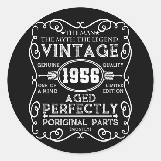 ヴィンテージ1956男の神話レジェンド65誕生日 ラウンドシール (正面)