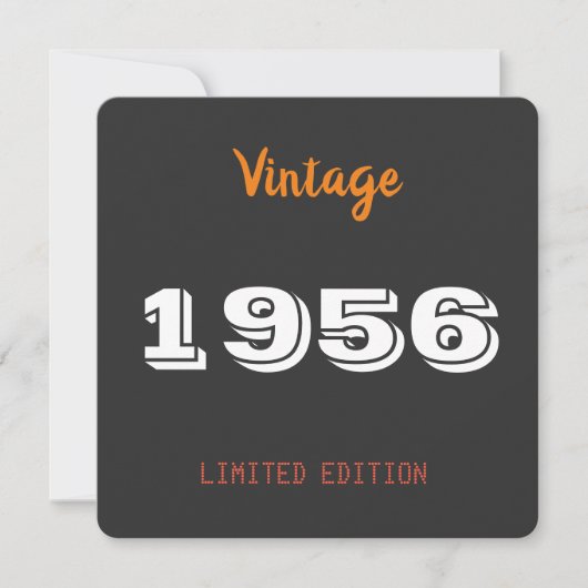 ヴィンテージ1956 - 70歳の誕生日パーティー 招待状 (正面)