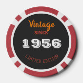 ヴィンテージ1956 - 70歳の誕生日限定版ギフト ポーカーチップ (裏面)