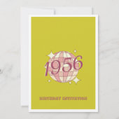 ヴィンテージ1956 70th誕生日レトログリーン投資 招待状 (裏面)