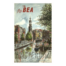 ヴィンテージ1956 Fly BEA Amsterdam UK旅行
