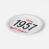 ヴィンテージ1957年から完全無欠60歳の誕生日パーティー ペーパープレート (アングル)