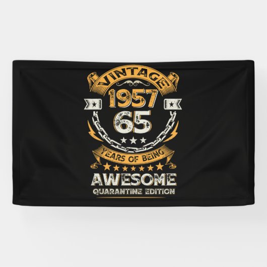 ヴィンテージ1957年第65誕生日65歳 横断幕 (横)
