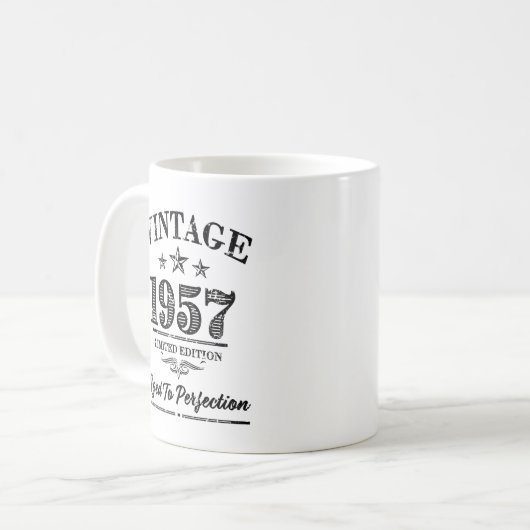ヴィンテージ1957年-第60誕生日のコーヒー・マグ コーヒーマグカップ (正面左)