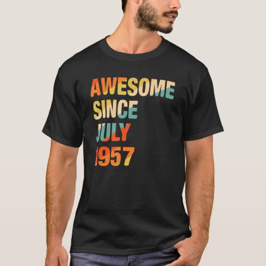 ヴィンテージ1957素晴らし年7月以来65番目の誕生日 Tシャツ (正面)