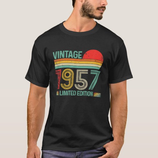ヴィンテージ1957 65誕生日装飾男性女性 Tシャツ (正面)