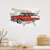 ヴィンテージ1957 Chevy Nomad車クラシックのポスター ポスター (キッチン)