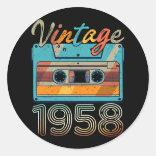 ヴィンテージ1958カセットテープレトロ65番目の誕生日65 ラウンドシール