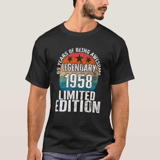 ヴィンテージ1958伝説的65歳Bday 1 Tシャツ (正面)