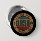 ヴィンテージ1958年以来すべてのオリジナル部品 缶バッジ (正面&裏面)