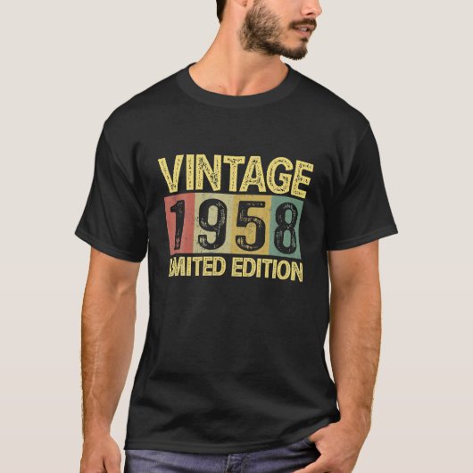 ヴィンテージ1958年64歳おもしろい64誕生日 Tシャツ (正面)