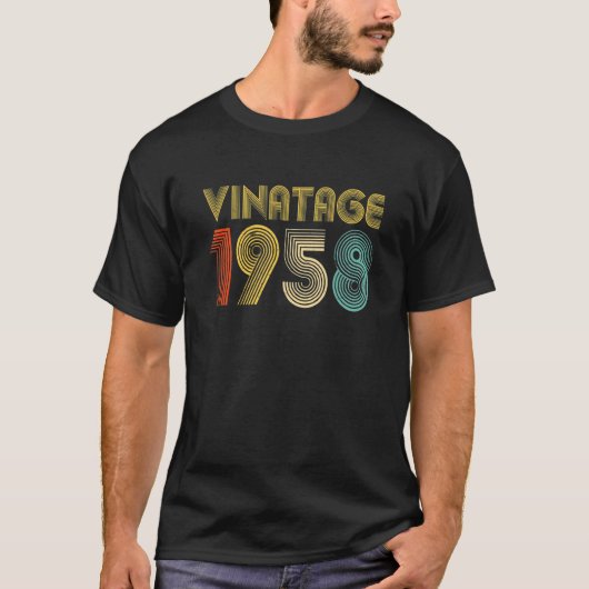 ヴィンテージ1958年64歳Yrs小男と女の子64誕生 Tシャツ (正面)