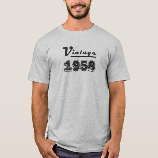 ヴィンテージ1958年 ハッピー60歳の誕生日プレゼント Tシャツ (正面)