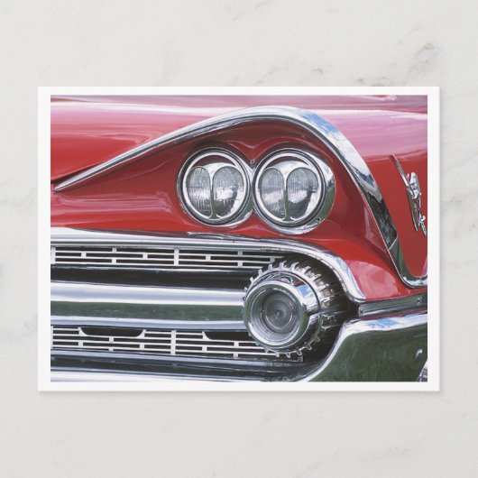 ヴィンテージ1959クラシックカーグリル写真 ポストカード (正面)