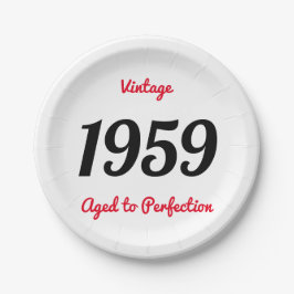 ヴィンテージ1959年 完熟 60歳の誕生日パーティー ペーパープレート