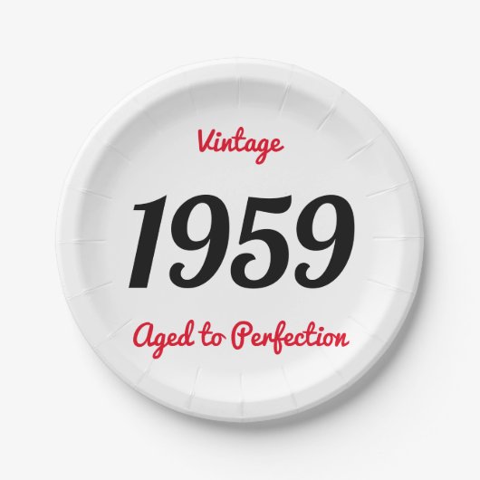 ヴィンテージ1959年 完熟 60歳の誕生日パーティー ペーパープレート (正面)