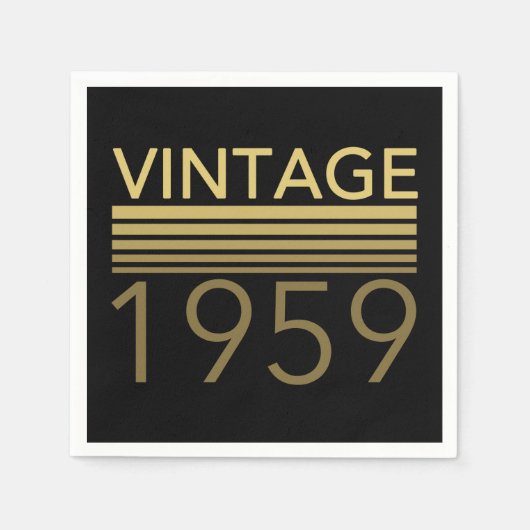 ヴィンテージ1959誕生年 スタンダードカクテルナプキン (正面)