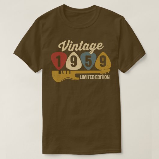 ヴィンテージ1959誕生日レトロギター63誕生日P Tシャツ (デザイン正面)