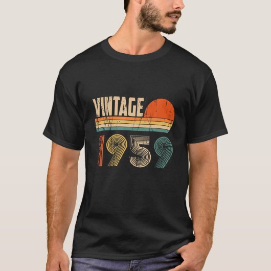 ヴィンテージ1959 おもしろい 63歳の子供たち男性63R Tシャツ (正面)