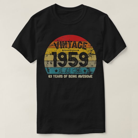 ヴィンテージ1959、63歳素晴らし Tシャツ (デザイン正面)