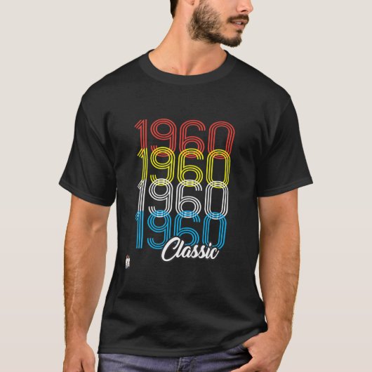 ヴィンテージ1960クラシック誕生日または記念日 Tシャツ (正面)