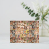 ヴィンテージ1960ヘアスタイルズコラージュ母の日 ポストカード (スタンド正面)