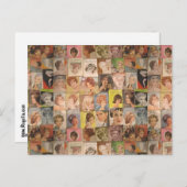 ヴィンテージ1960ヘアスタイルズコラージュ母の日 ポストカード (正面/裏面)