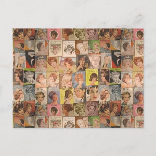 ヴィンテージ1960ヘアスタイルズコラージュ母の日 ポストカード (正面)