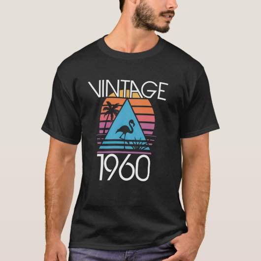 ヴィンテージ1960レトロ合成波グラフィック Tシャツ (正面)