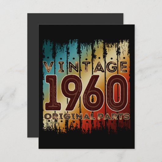 ヴィンテージ1960年オリジナルパーツ招待状 招待状 (正面/裏面)