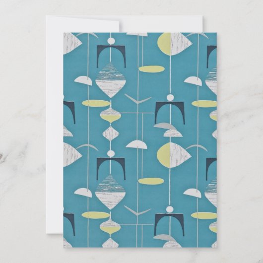 ヴィンテージ1960年パターン(の模様が)あるの従事パーティーの起動 招待状 (裏面)