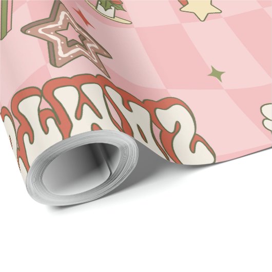 ヴィンテージ1960年代の溝深いメリークリスマス ラッピングペーパー (ロールコーナー)