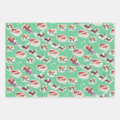 ヴィンテージ1960年代サンタクリスマスラッピング紙 ラッピングペーパーシート (正面3)