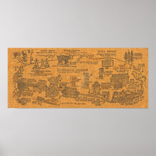 ヴィンテージ1960年代Tweetsie鉄道 ポスター (正面)