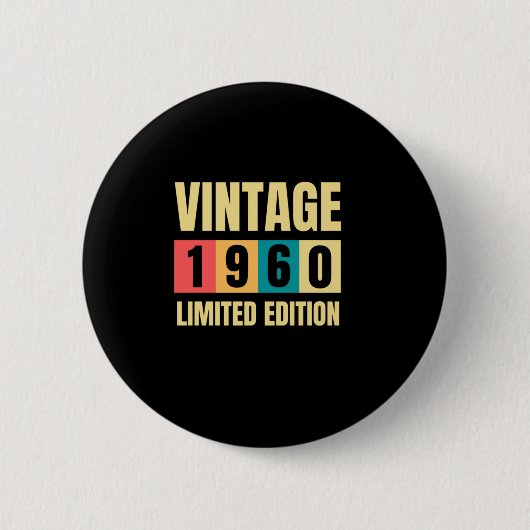 ヴィンテージ1960年60素晴らし歳60誕生日 缶バッジ (正面)