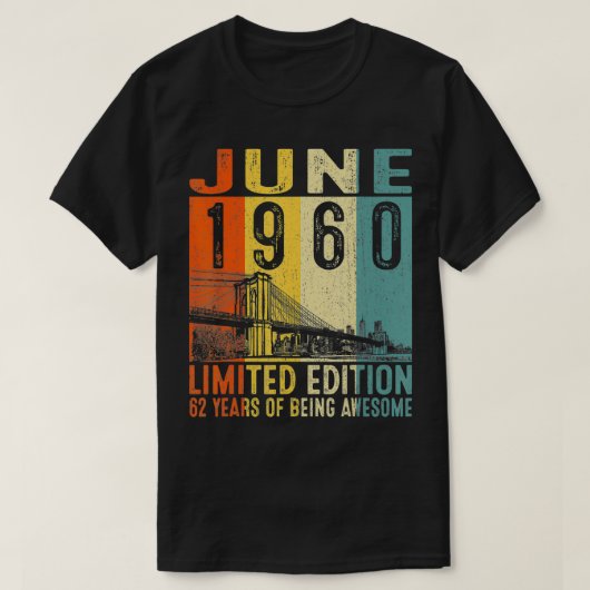 ヴィンテージ1960年62歳1960年6月B製造 Tシャツ (デザイン正面)