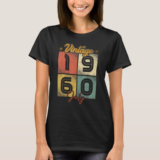 ヴィンテージ1960年7月62歳 Tシャツ (正面)