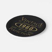 ヴィンテージ1960 60誕生日プレミアム品質 ペーパープレート (アングル)