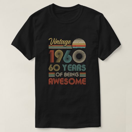 ヴィンテージ1960 60誕生日贈答60歳 Tシャツ (デザイン正面)