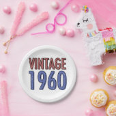 ヴィンテージ1960 60誕生日 ペーパープレート (パーティー)