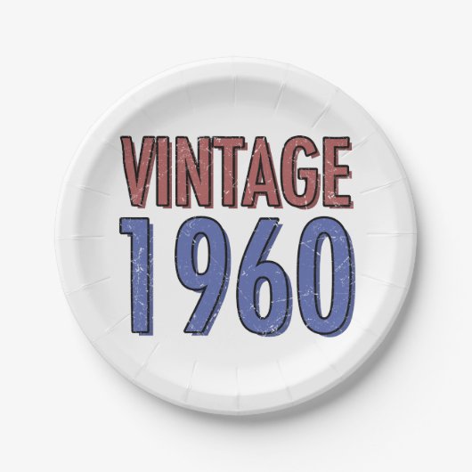 ヴィンテージ1960 60誕生日 ペーパープレート (正面)
