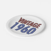 ヴィンテージ1960 60誕生日 ペーパープレート (アングル)