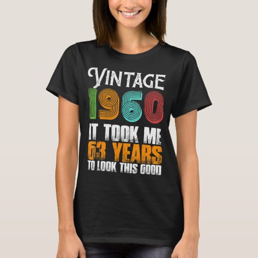 ヴィンテージ1960 63歳誕生日レトロ 父の Tシャツ (正面)