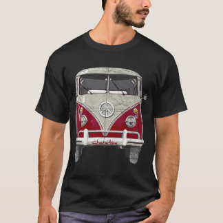ヴィンテージ1960sヒッパイレッドマイクロバスヴァンサーフギフト tシャツ
