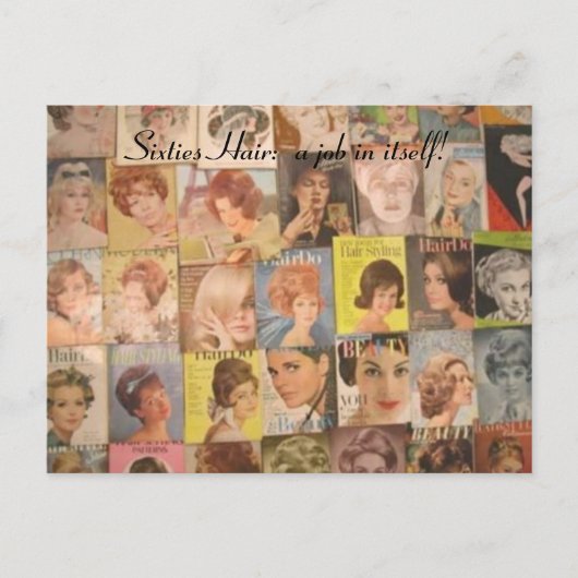 ヴィンテージ1960sヘアスタイルコラージポストカード ポストカード (正面)