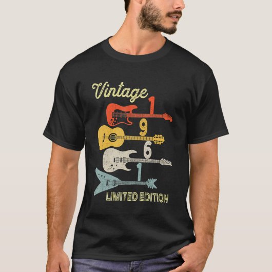 ヴィンテージ1961誕生日ギター61誕生日 Tシャツ (正面)