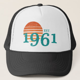 ヴィンテージ1961 60th誕生日レトロサンセット キャップ