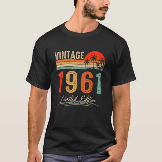 ヴィンテージ1961 61誕生日61歳 Tシャツ (正面)