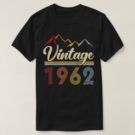 ヴィンテージ1962レトロ山60番目の誕生日ギフト Tシャツ (デザイン正面)